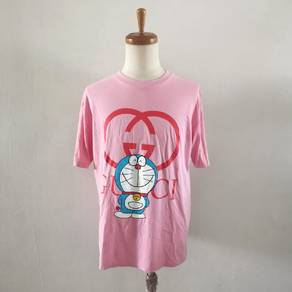 Gucci x Doraemon Pink Jersey Crewneck T-Shirt