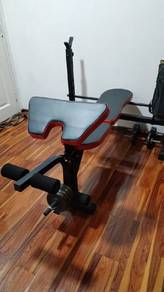 Weights Bench and Barbell + Weights