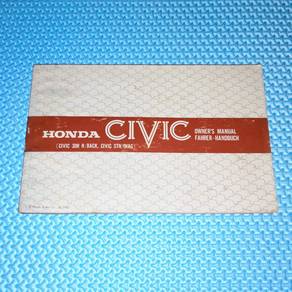 Vintage 1982 Honda Civic Owner Manual Book
