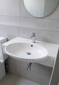 GBH Oval Ceramic Wall-Hung Bathroom Basin Set
