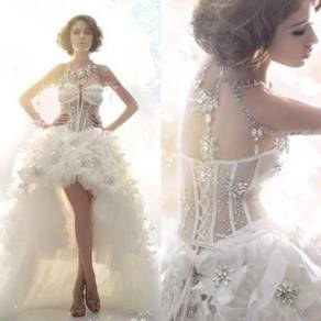 White wedding bridal prom dress gown RB0395
