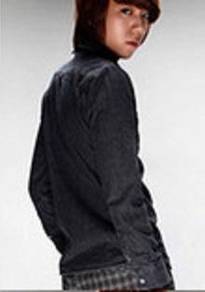 A5047 Stylish Black Denim Man Long-Sleeve Shirt