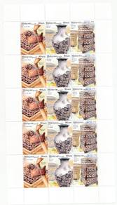 Mint  Setenant Sheet Carvings Craft Malaysia 2019