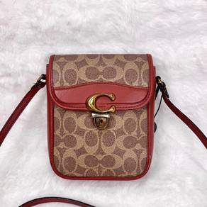 Coach Tall Studio Brown Signature Canvas Crossbody