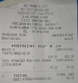 nak jual sebab size tak ok baru pakai dua kali je