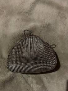 beautiful silver clutch bag