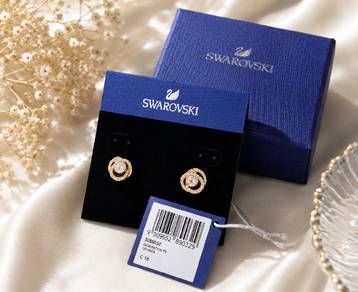 Swarovski Circle Earrings with Crystals