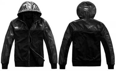 READY STOCK HOODED SWEATER JACKET BLACK w/ POSLAJU