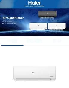 Haier 1.5hp R32 Aircond +pasang