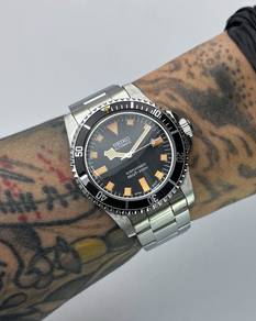 Custom Seiko Mod 39mm Vintage Patina Snowflake Sub