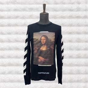 OW Mona Lisa Long Sleeve Black Tee with Diagonal