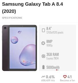 tab bajet Samsung Tab A 8 4 2020 3/32GB wifi Mocha