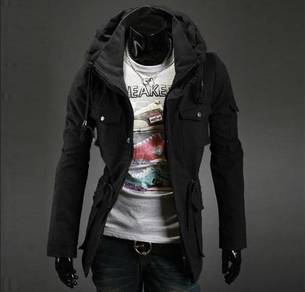 READY STOCK BLACK MULTi-POCKET SWEATER JACKET