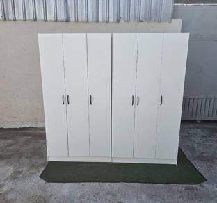 WD01-6W   NEW * Almari Baju 6 Door Wardrobe White