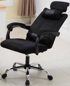 BLACK office Chair Kerusi gaming pejabat hitam 12