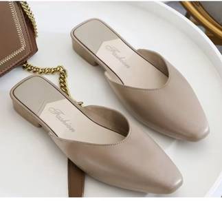 Flat Shoes 38 Beige 
