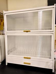 White Kitchen Storage Rack with Drawers and Transp