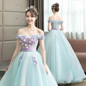 Blue flower wedding bridal ball dress gown RB1909