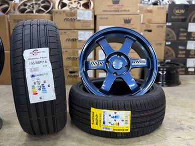 Sport Rim Baru 16 Volk Rays TE37 Dark Blue Siap Ta