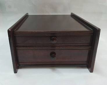 Vintage Double Layer Wooden Storage Box Drawers