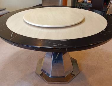 Marble table top with lazy susan