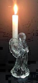 Vintage Glass Angel Candle Holder - 1980s