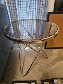 used steel & glass side/coffee table