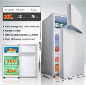 Peti Ais Mini 2 Pintu 65L (Freezer Beku Elok) 