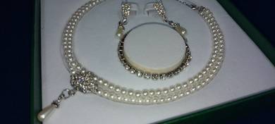 Vintage Double-Layer Pearl Jewelry Set