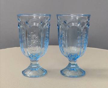 Disney footed blue glass cup 2