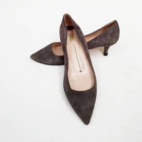 FURLA grey suede leather heels