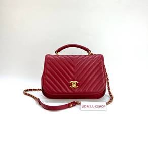 Preloved Chanel Chevron V-Stitch Top Handle Flap