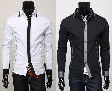 0538 KEMEJA HiTAM BERKOLAR BLACK COLLAR SHiRT