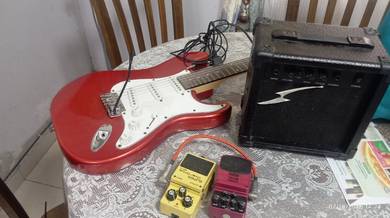 Full Electric Guitar Set + 2 Pedals & Amp

