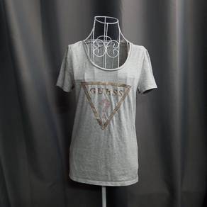 GUESS Big Gold Logo Crew Neck T-shirt