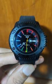 Seiko 5 watch custom rainbow ,Jam tangan 