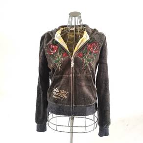 Ed Hardy Love Kills Velvet Zipper Hoodies