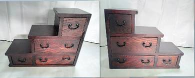 Vintage Staircase Tansu Cabinet in Japanese Style