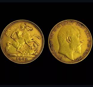 Emas Tulen Raja Edward VII 1902 ( barang antik )