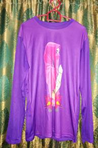 Purple Long Sleeve T-shirt with Hijab Girl Graphic