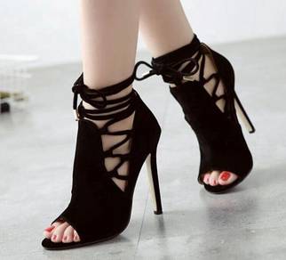 Black party strappy High Heels 11.5cm RBH0315