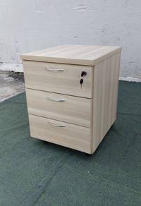 YE43BN Laci Mobil 3 Drawers Mobile Pedestal Maple