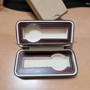 PU Leather 2 Slots Watch Travel Storage Case