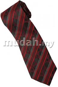 ER5 Red Black White Striped Formal Neck Tie