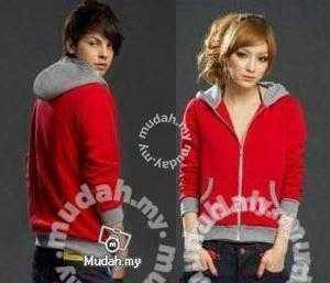 BA0319 Retro Hoodie Red Grey Sweater Hoody Jacket