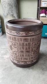 Chinese Ceramic Rice Barrel / Storage Jar with Lid