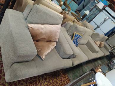 Used fair modular grey fabric sectional sofa