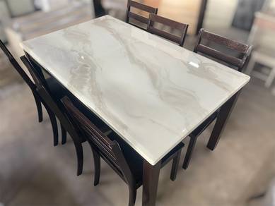 Meja makan marble 6 orang