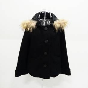 Racoon Fur Hooded Short Trench Coat