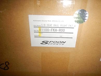 Spoon Carbon Bucket Seat Rail & Bracket LH FK7 FK8